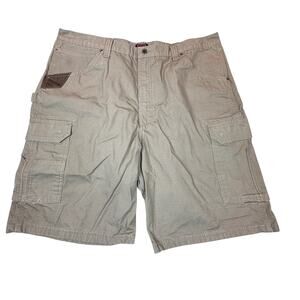 Wrangler Workwear Cargo Shorts Waist 40 Khaki Ripstop Utility Carpenter Outdoor